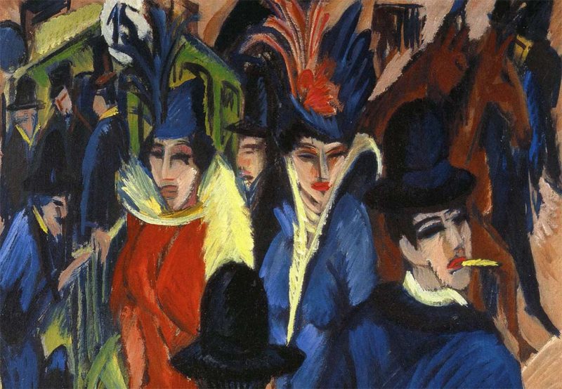 Kirchner. Scena di strada berlinese, 1913 – Tecnica: Olio su tela, 121×95 cm – Museum for German and Austrian Art, New York