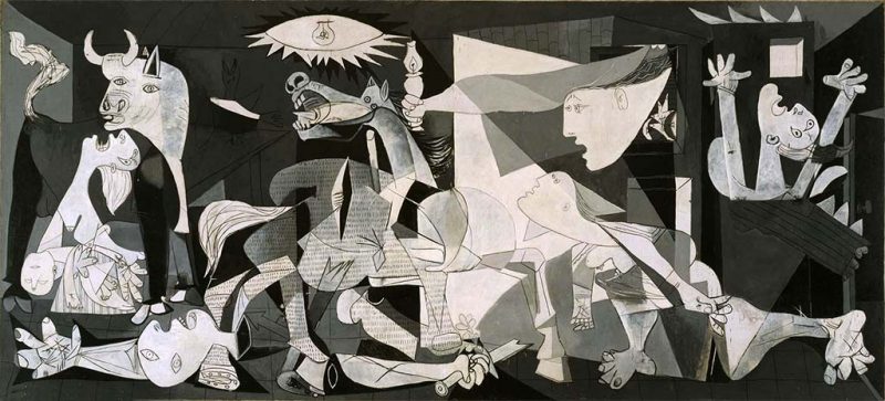 Pablo Picasso. Guernica,1937 - Tecnica: Olio su Tela, 349,3 x 776,6 cm. Museo Nacional Reina Sofía, Madrid