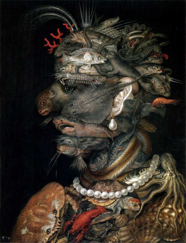 Arcimboldo. Acqua, 1566. Tecnica: Olio su tavola, 67 x 52 cm. Kunsthistorisches Museum, Vienna, Austria