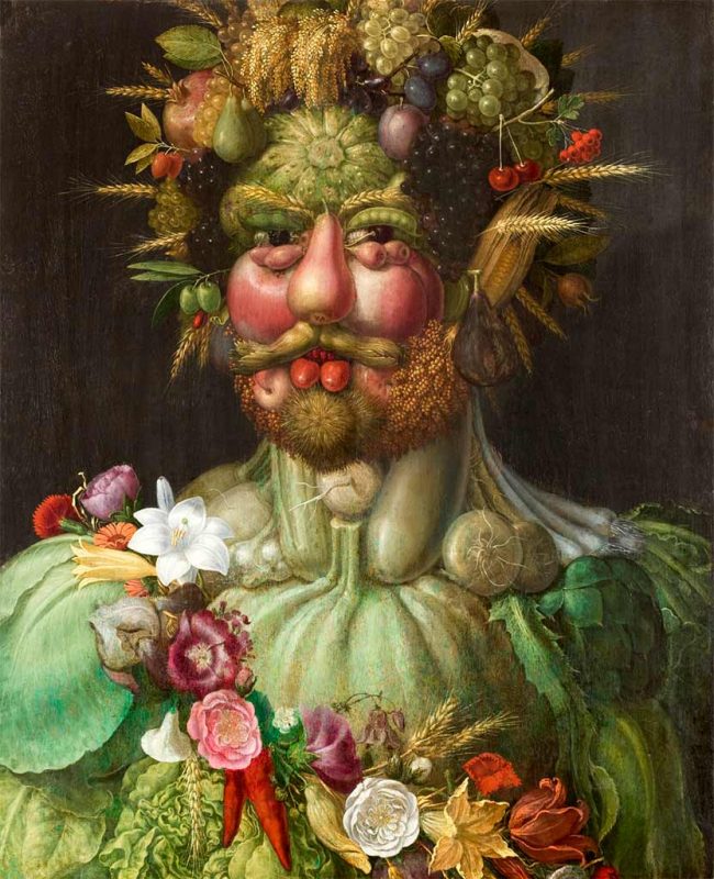 Arcimboldo. Vertumno, 1590. Tecnica: Olio su tavola, 70 cm x 57 cm