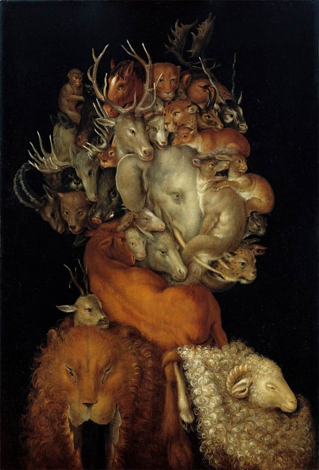 Arcimboldo. Terra, 1566. Tecnica: Olio su legno, 70 x 48.5 cm. Collezione privata