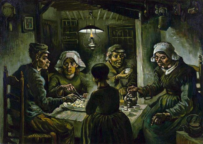 Van Gogh. Mangiatori di Patate, 1885. Tecnica: Olio su tela, 82×114 cm. Museo Van Gogh, Amsterdam 