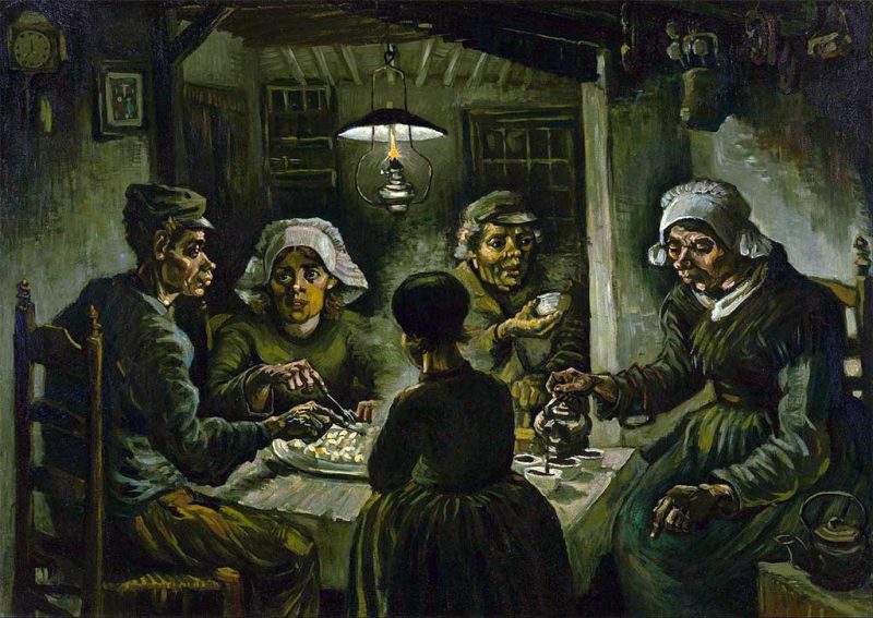 Van Gogh. Vincent van Gogh. I Mangiatori di Patate, 1885. Tecnica: Olio su tela, 82×114 cm. Museo Van Gogh, Amsterdam
