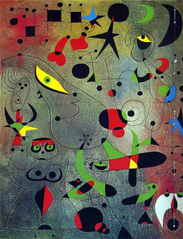 Mirò. Risveglio all'Alba (Costellazioni) 1941. Tecnica: Tempera su carta, 46×38 cm.