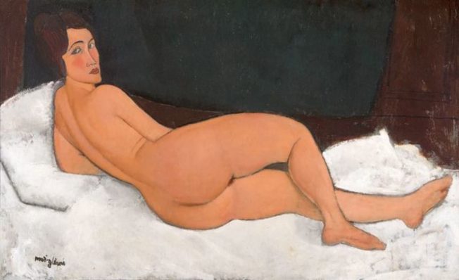 Modigliani. Amedeo Modigliani. Nudo (sul lato sinistro), 1917